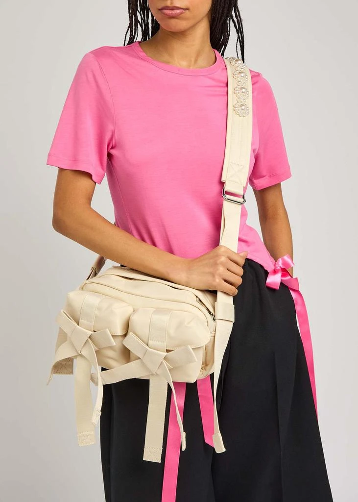 Simone Rocha Bow faux pearl-embellished nylon cross-body bag 5