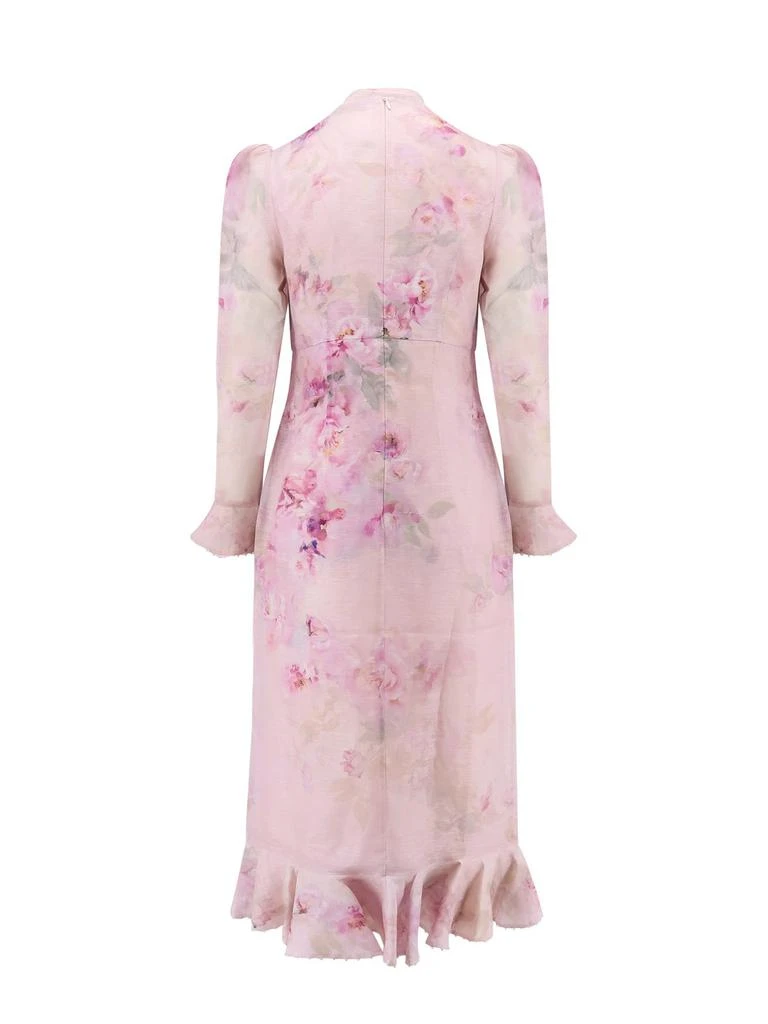 knee length dresses for ladies Zimmermann Crush Asymmetrical Midi Dress Yellow Floral
