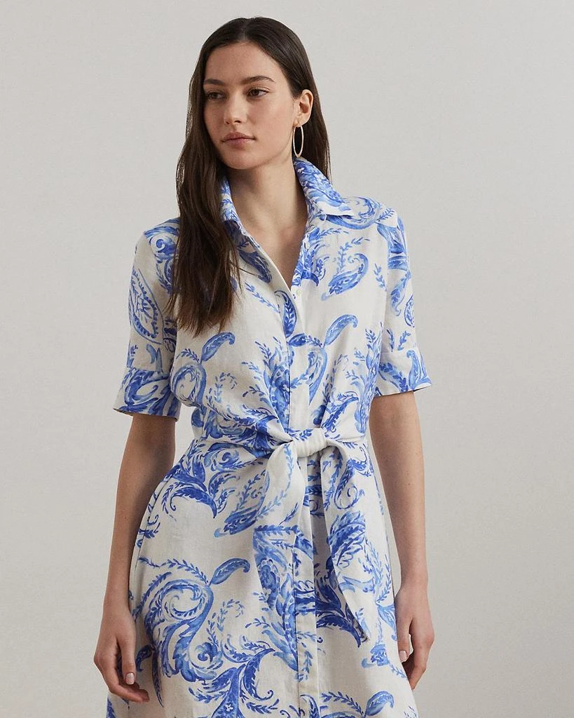 Ralph Lauren Paisley Tie Front Linen Shirtdress 3