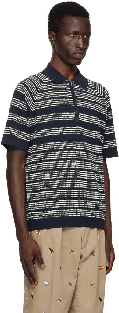 BEAMS PLUS Navy Jacquard Polo 2