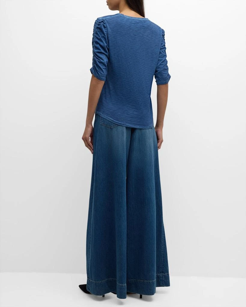 VERONICA BEARD Waldorf Ruched-Sleeve Tee 4