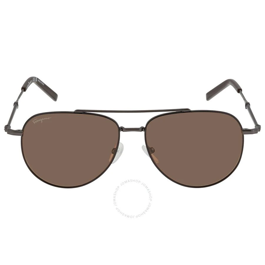 Salvatore Ferragamo Brown Pilot Unisex Sunglasses SF226S 021 58 1