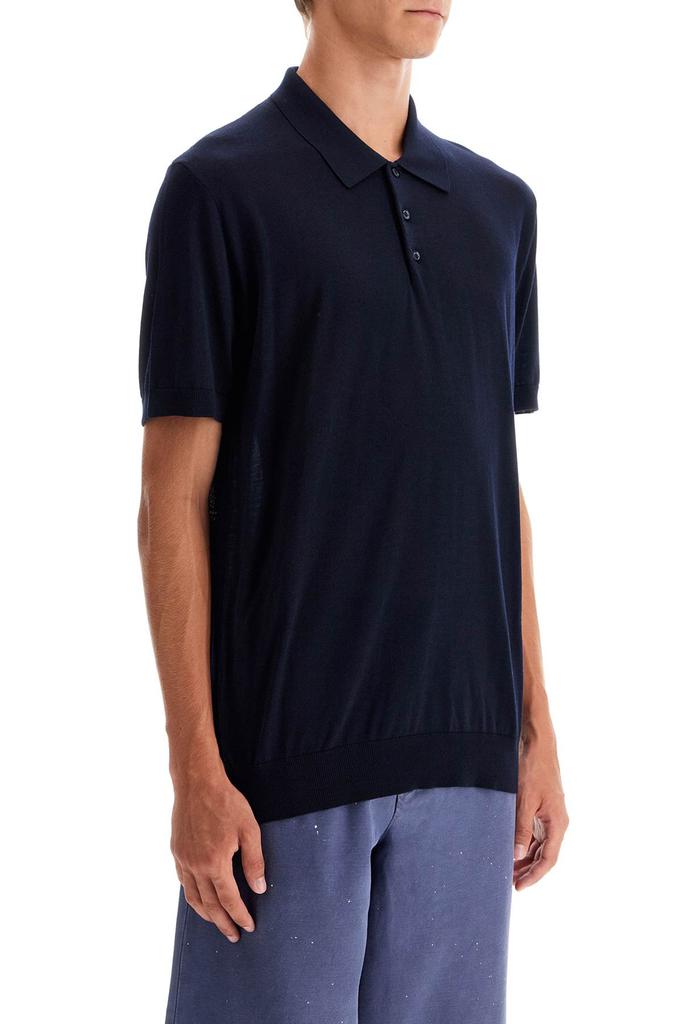 Tシャツ・カットソー Golden Goose POLO KNIT SHORT SLEEVES IN MERINO WOOL Men's short-sleeved polo shirt in gray merino wool