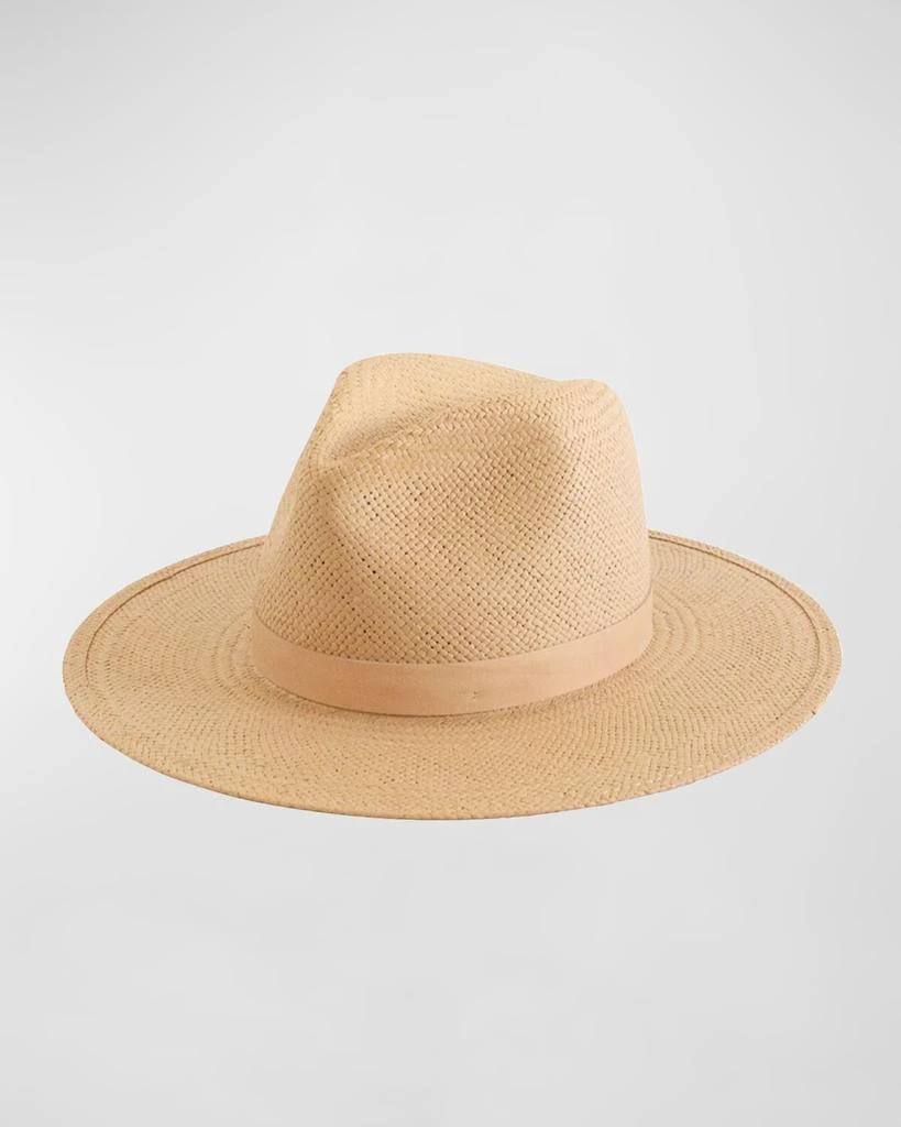 Janessa Leone Simone Packable Straw Fedora Hat 1