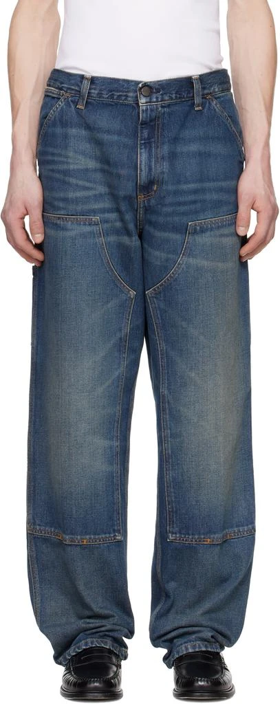 Carhartt WIP Blue Double Knee Jeans 1