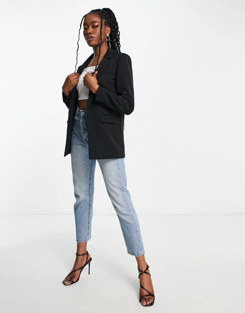 Pieces Pieces tailored oversized blazer in black 4
