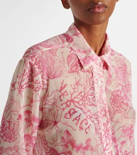 Versace Gathered printed shirt dress 4