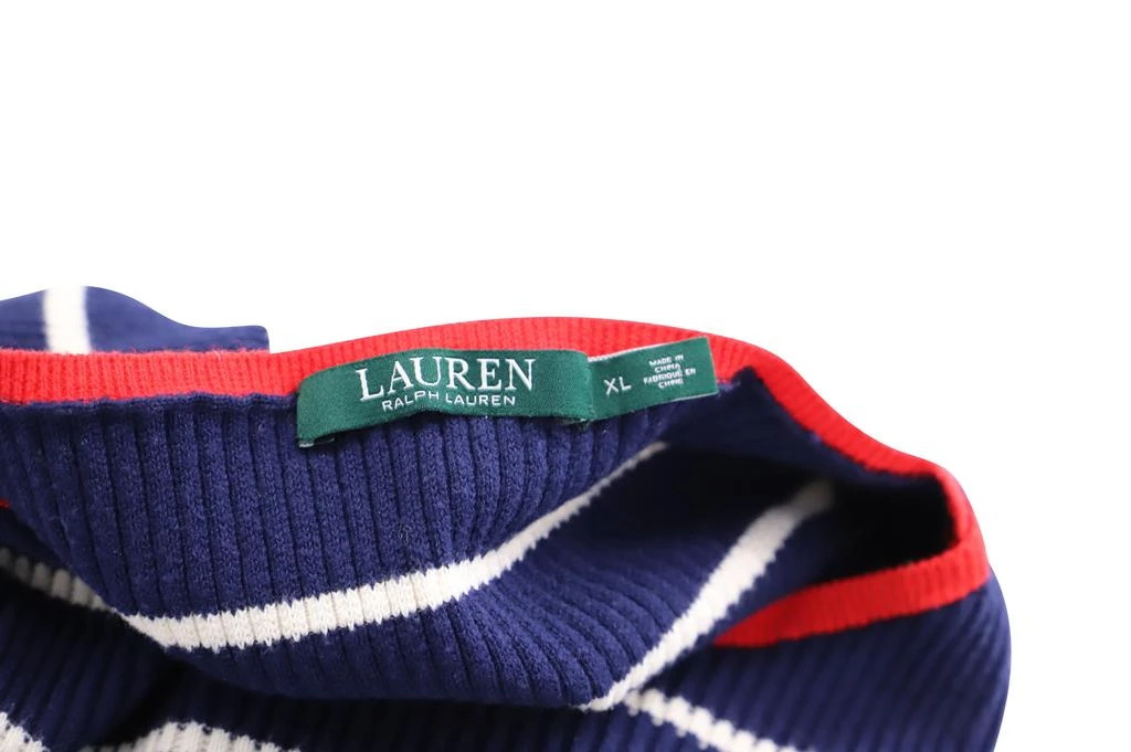 Ralph Lauren Stripe Ribbed Sweater in Navy Blue Cotton 4