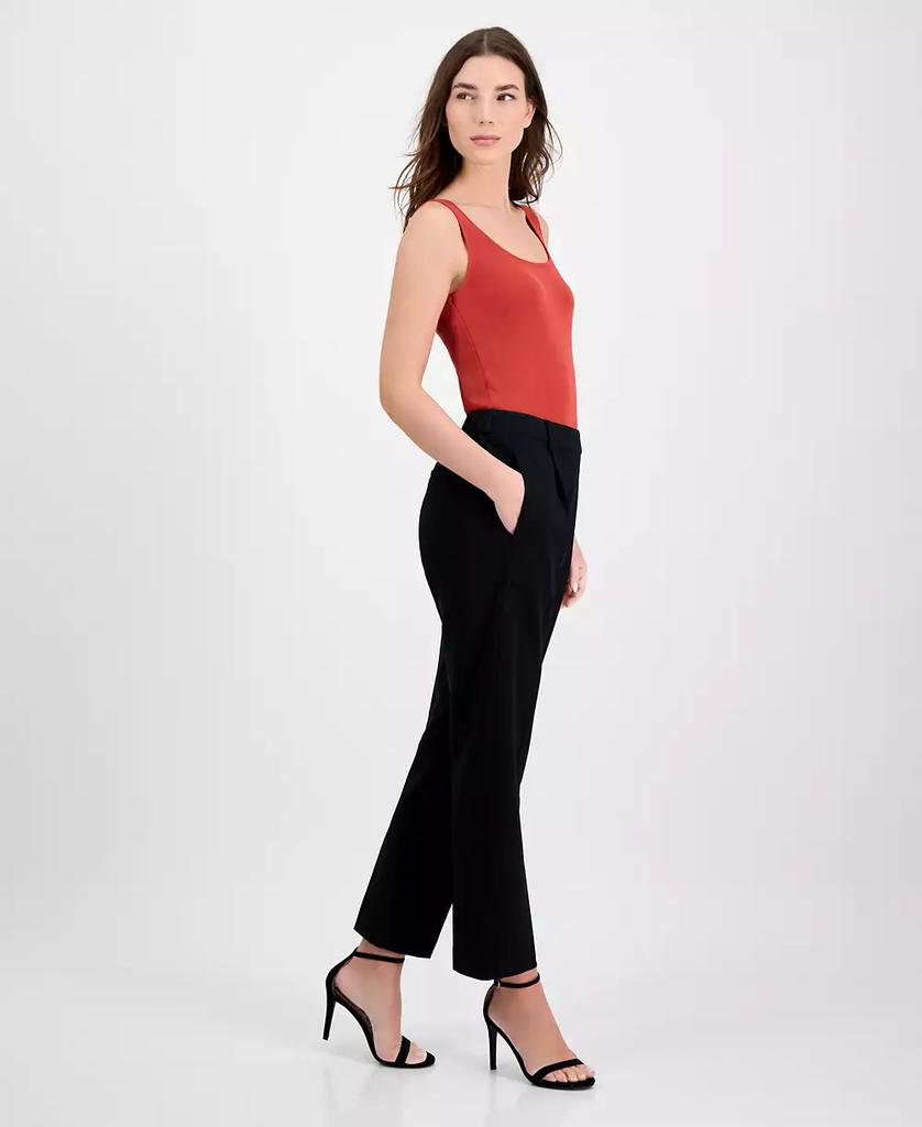 Tahari Women's Solid-Color Twill Crepe Straight-Leg Pants