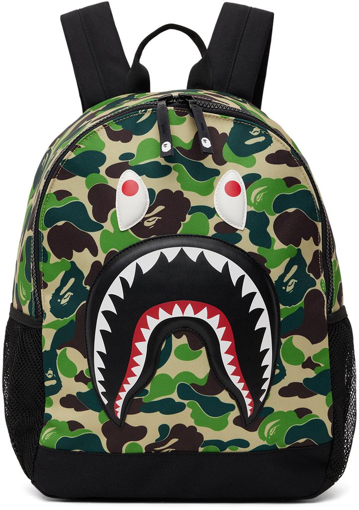 BAPE Kids Green ABC Camo Shark Backpack Luggage Travel BeyondStyle