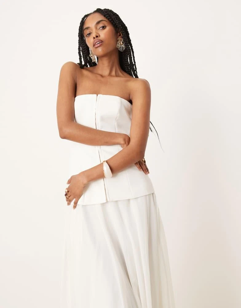 Forever New Forever New hook and eye sheer midaxi dress in cream 3