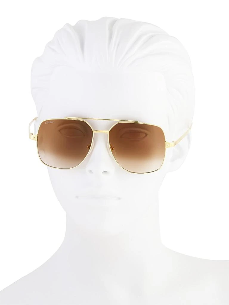Cartier Santos De Cartier 58MM Square Sunglasses 4
