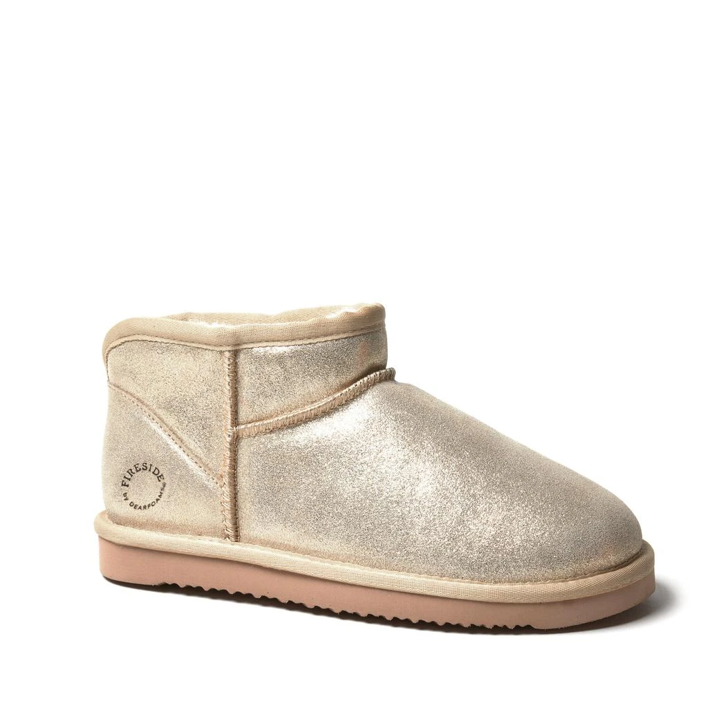 Dear Foams Fireside by  Women's Riverland Genuine Shearling Micro Bootie 6