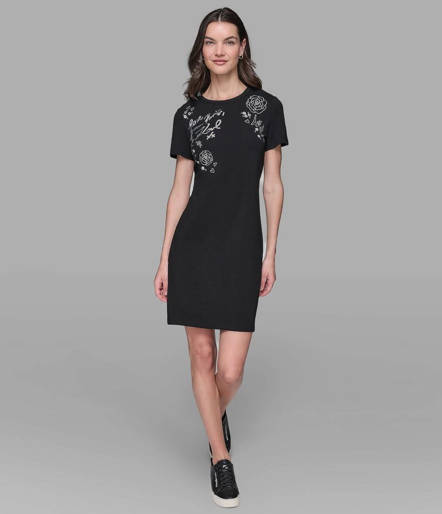 Karl Lagerfeld Paris FLORAL SPARKLE T-SHIRT DRESS 1