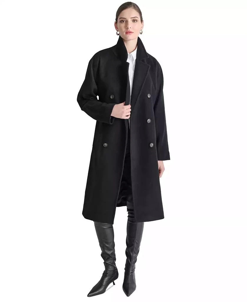DKNY Women's Double-Breasted Belted Wrap Coat 5