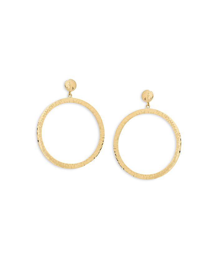 L. Klein 18K Yellow Gold Capri Hammered Circle Drop Earrings