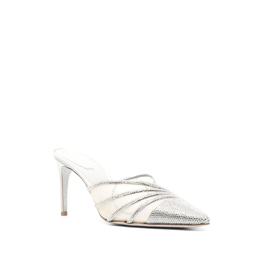 Rene Caovilla Emily Rhinestone Mesh Pointed-Toe Mules 2