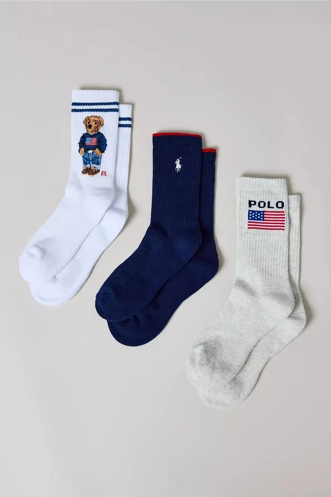 Ralph Lauren Polo Ralph Lauren Polo Bear Logo Crew Sock 3-Pack