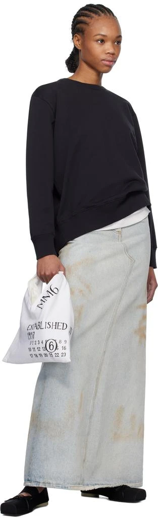 MM6 Black Spliced Logo Sweatshirt 4