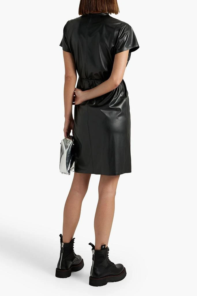 THEORY Belted faux leather mini shirt dress 3