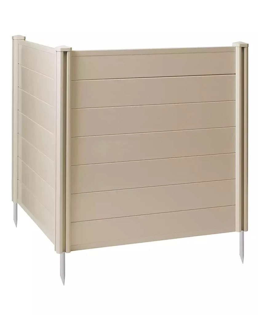 Casafield 42" x 42" Privacy Screen - Outdoor Vinyl Fence Panel Enclosure for AC / Trash Bins / Pool Equipment - Tan