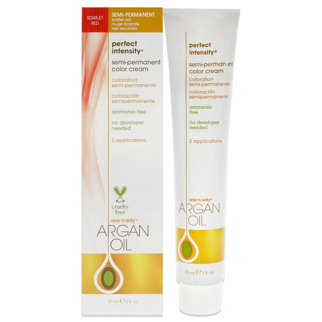 One n Only Argan Oil Perfect Intensity Semi-Permanent Color Cream - Scarlet Red by  for Unisex - 3 oz Hair Color 1