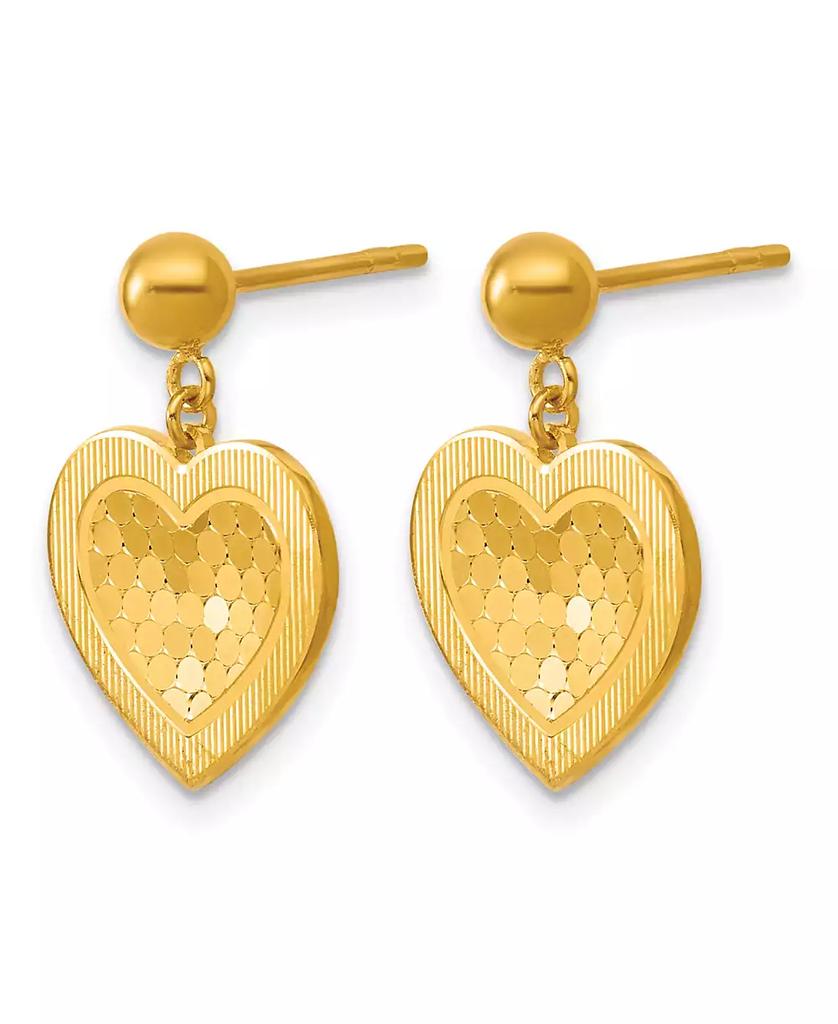 Macy's Heart Dangle Drop Earrings in 24k Yellow Gold