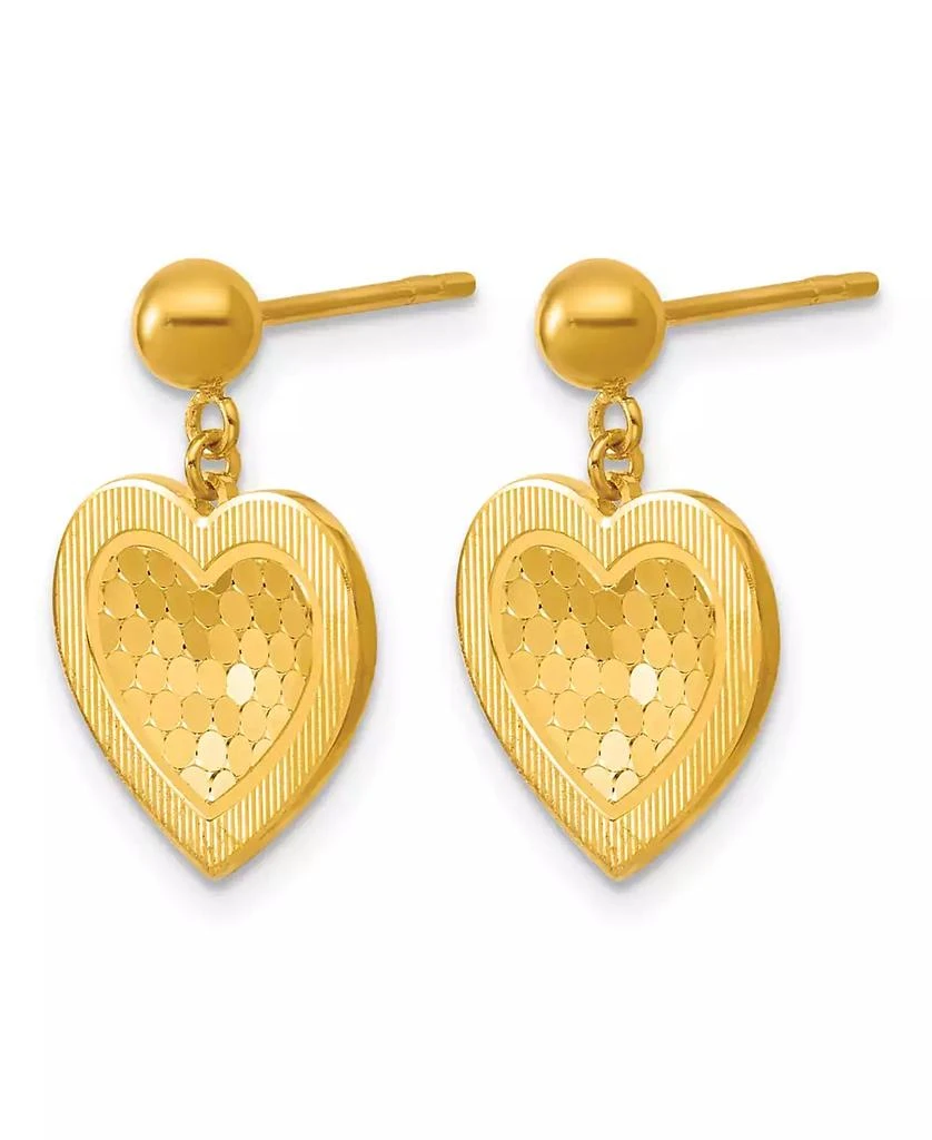 Macy's Heart Dangle Drop Earrings in 24k Yellow Gold 1