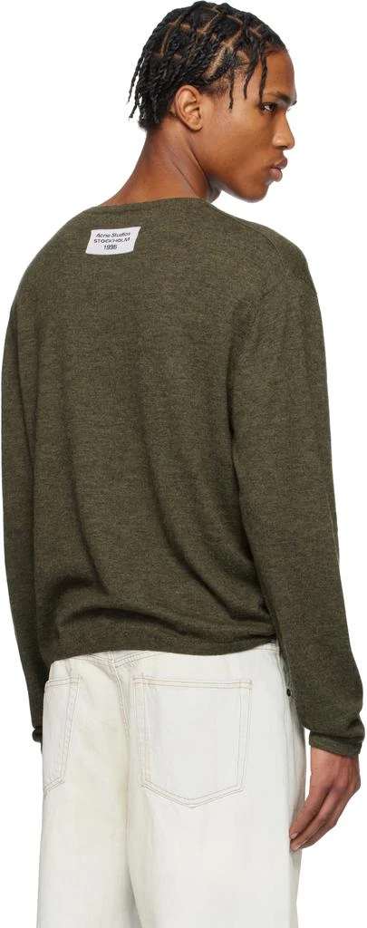 Acne Studios Khaki Crew Neck Cashmere Sweater 3