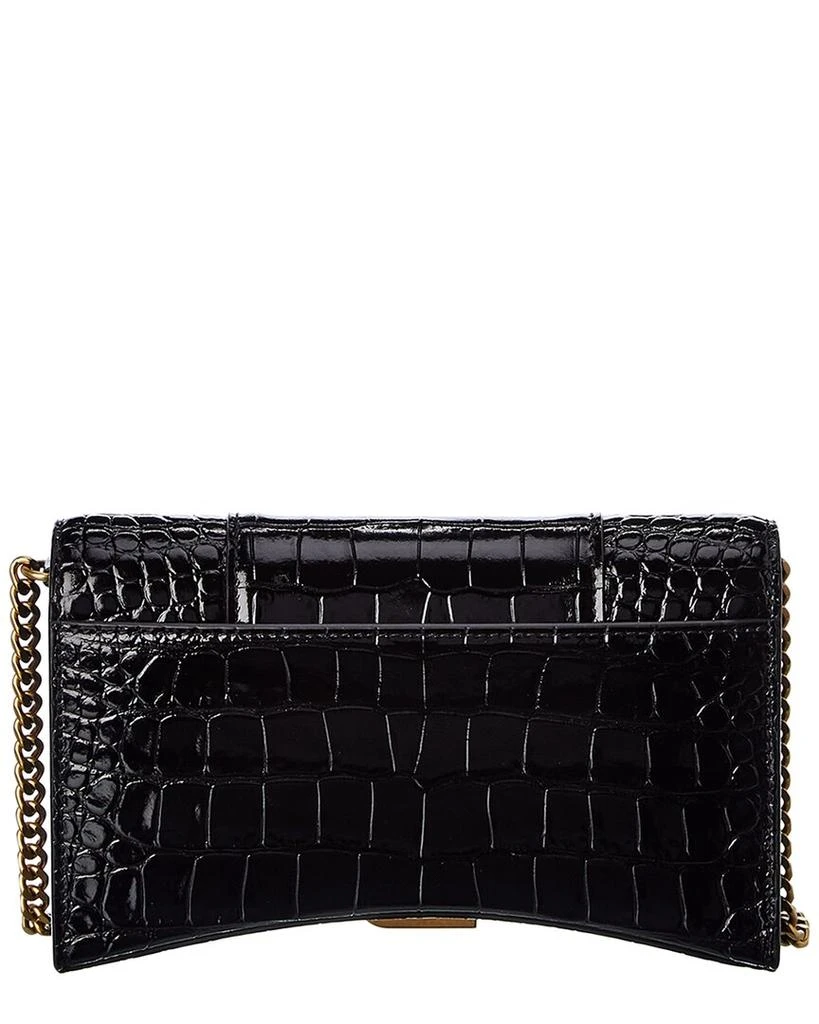 Balenciaga Balenciaga Hourglass Croc-Embossed Leather Wallet On Chain, os 2