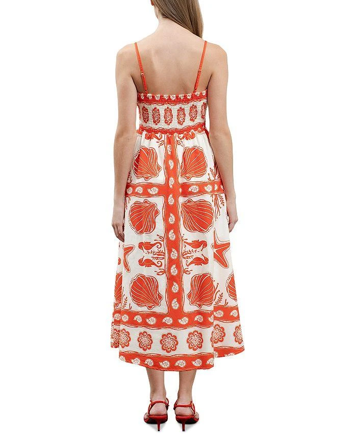 Moon River Printed Scallop Neck Midi Dress 2
