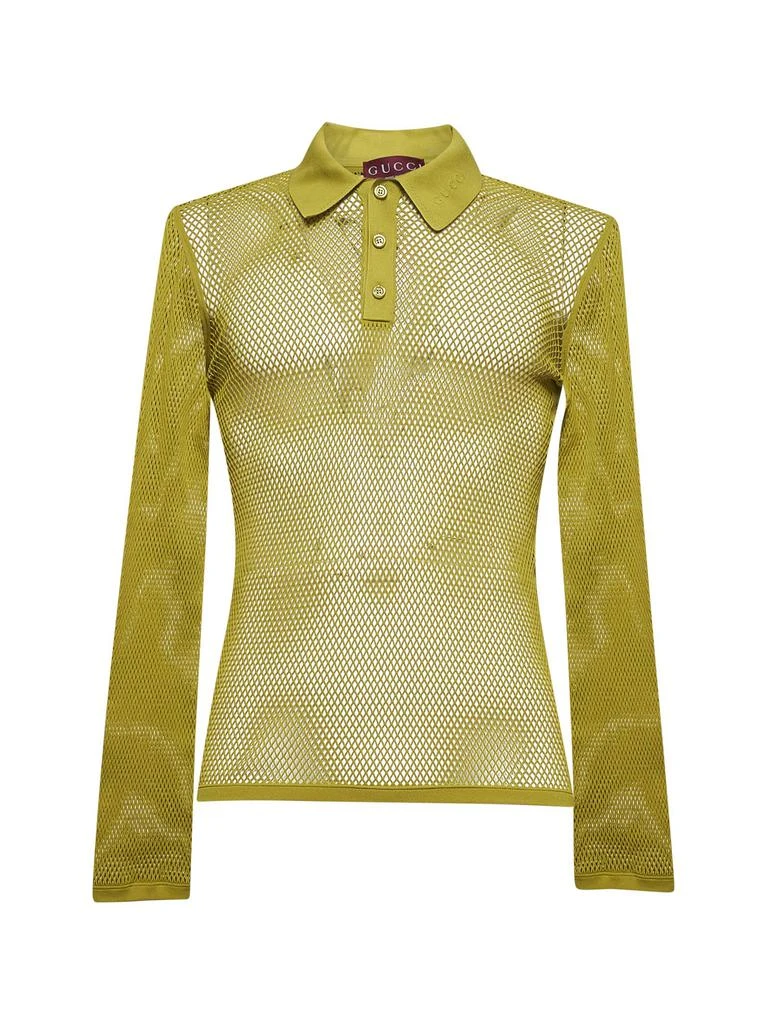 Gucci GUCCI | Green embossed technical mesh polo top | Man | M 1