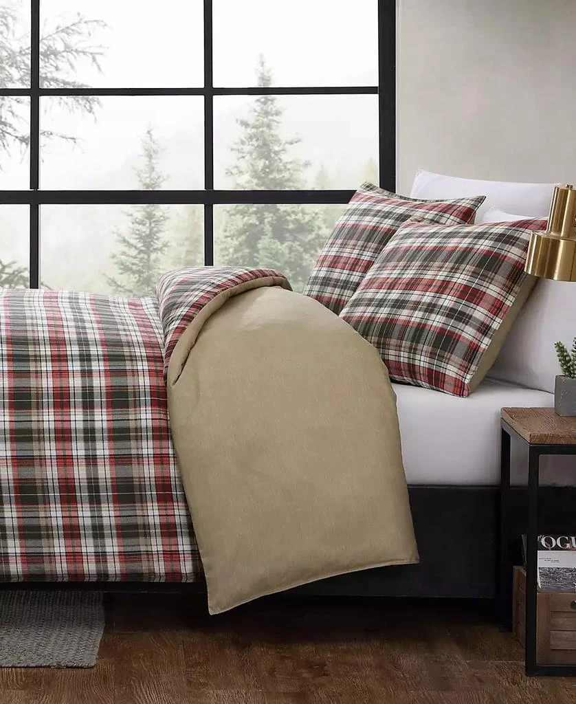 Eddie Bauer Astoria Plaid Microsuede 3 Piece Duvet Cover Set 4
