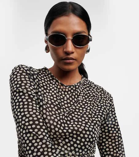 Celine Eyewear Triomphe oval metal sunglasses 3