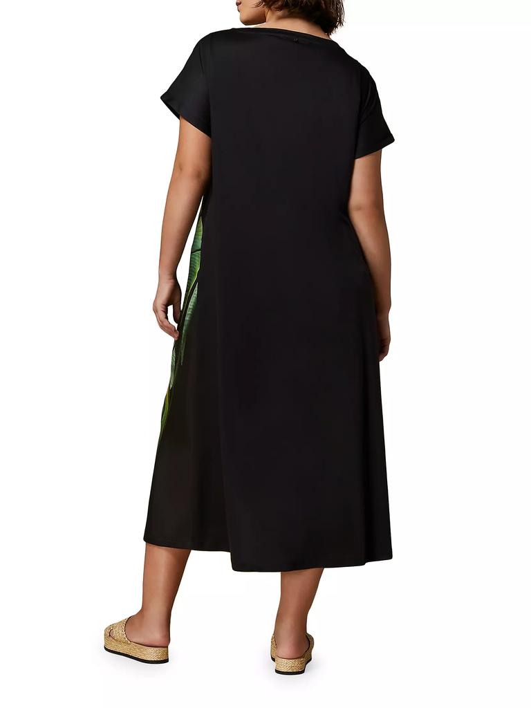 Marina Rinaldi Plus Size Cadine Jersey-Backed Satin Midi-Dress