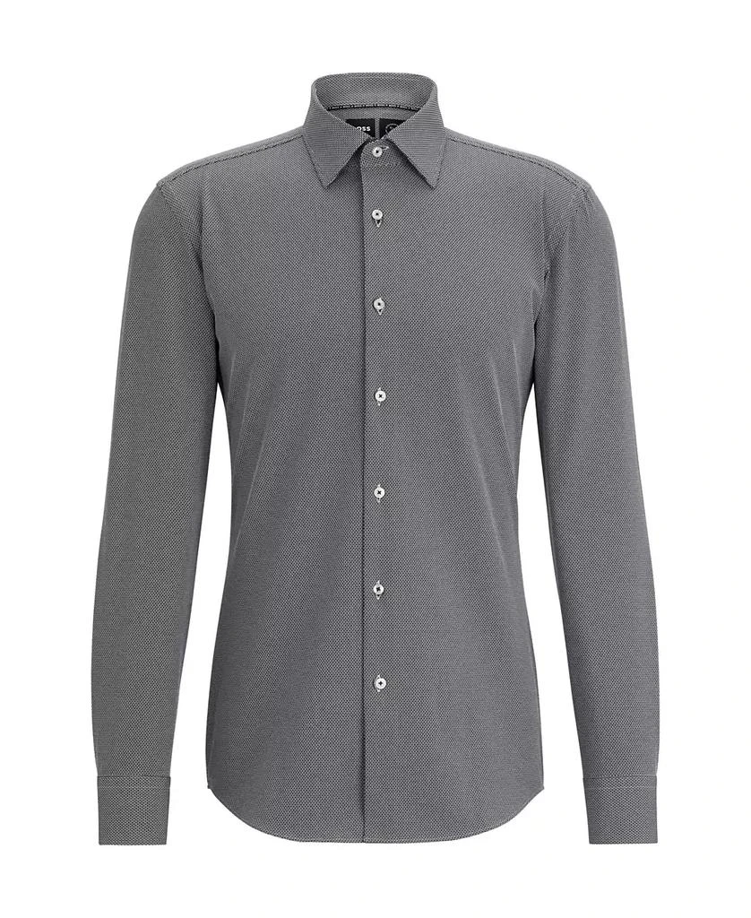 Hugo Boss Men's Structured Performance-Stretch Fabric Slim-fit Dress Shirt 3