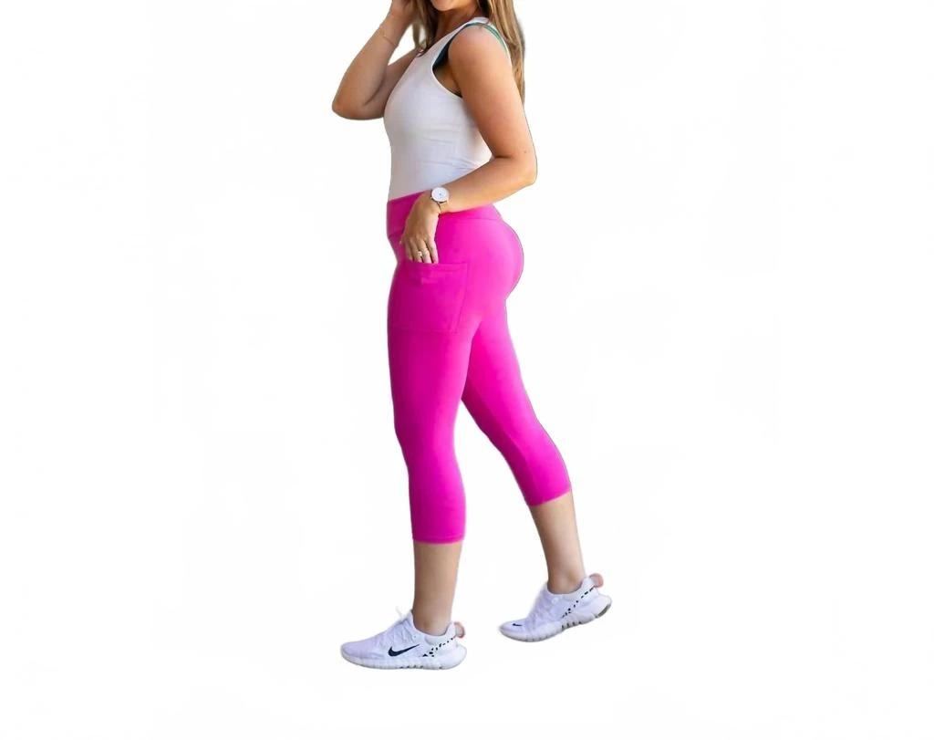Julia Rose Capri Luxe Leggings In Hot Pink 2
