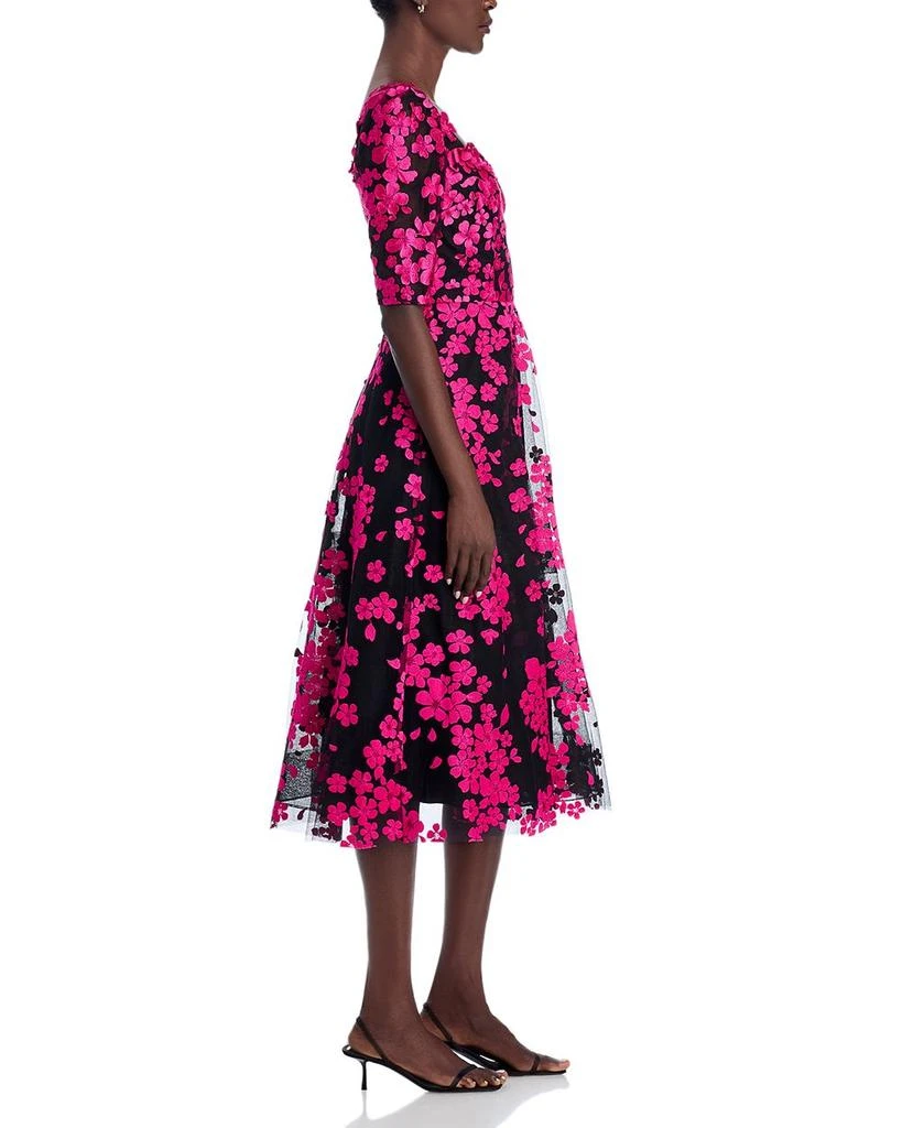 Teri Jon Floral Appliqué Midi Dress 5