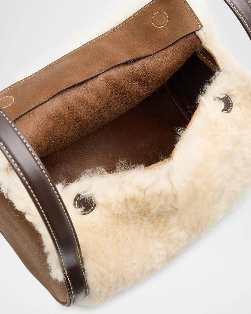 Ralph Lauren Play Shearling & Leather Barrel Duffel Bag 4