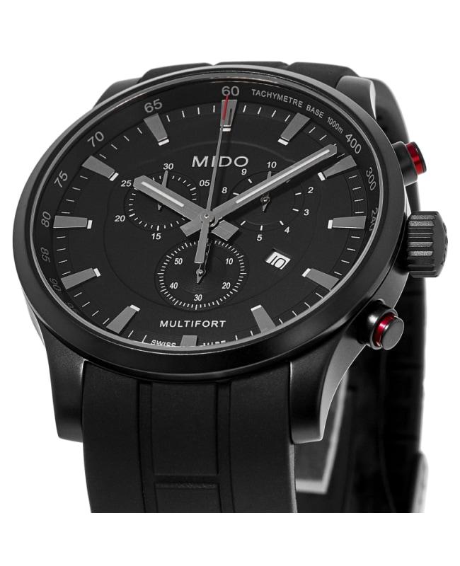MIDO Mido Multifort Black Chronograph Dial Rubber Strap Men's Watch M005.417.37.051.20