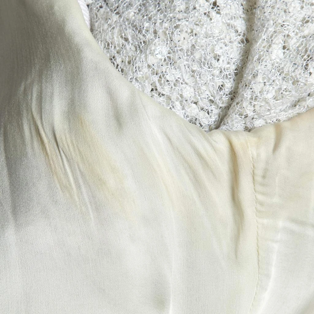 Balmain Balmain White Sequin & Bead Embellished Mesh Gown S 6