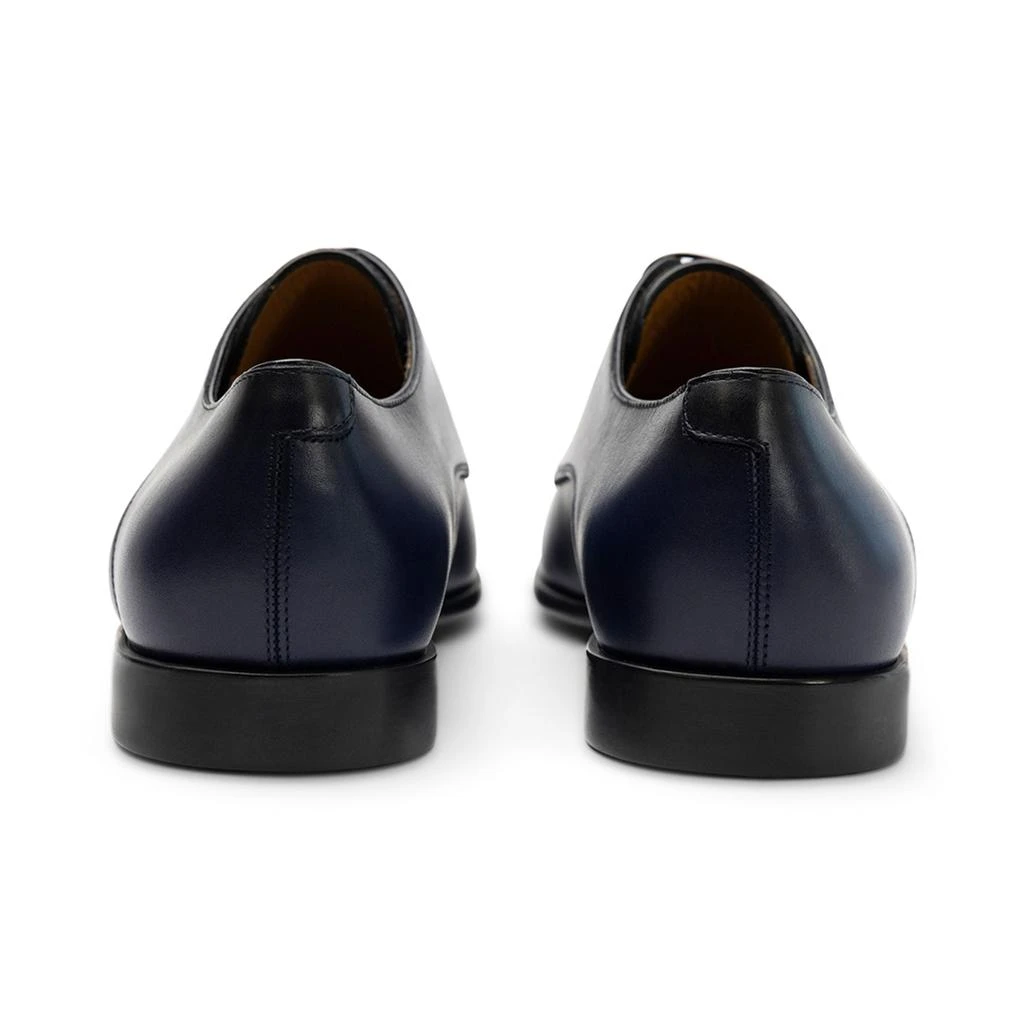 NEW SALVATORE FERRAGAMO mens fosco leather lace up derby shoes in blue Salvatore Ferragamo Mens Fosco Leather Lace Up Derby Shoes  main image 3