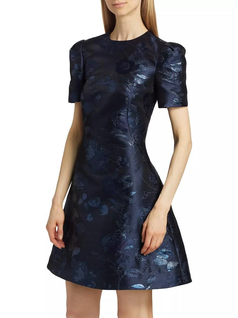 Pamella Roland Floral Silk-Blend Fil Coupé Cocktail Dress 4