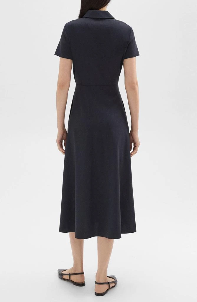 Theory Short Sleeve Linen Blend Midi Shirtdress 2
