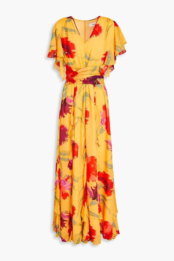 Diane von Furstenberg Dianthus belted floral-print crepe maxi dress