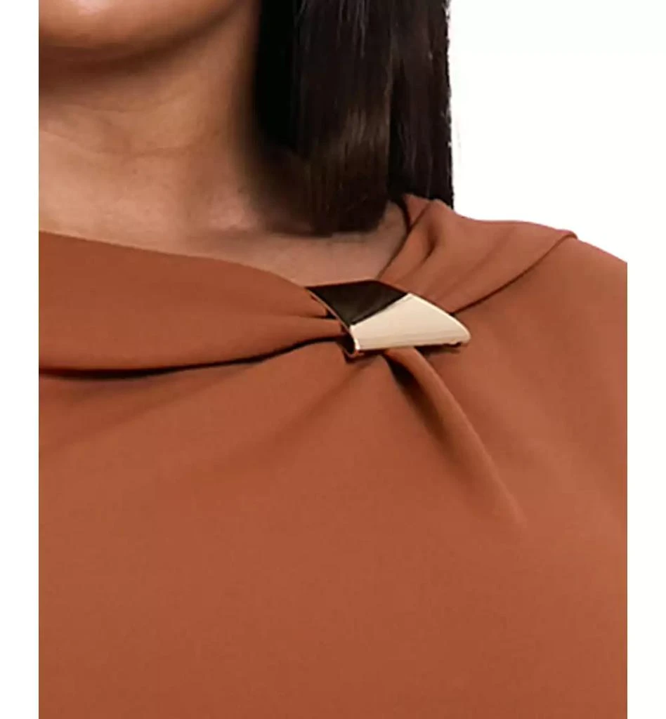 London Times Plus Size Fit and Flare Short Sleeve Dress 2