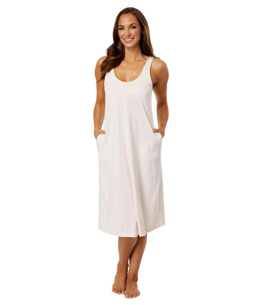 Skin Organic Pima Cotton Catherine Long Pocket Chemise with Shelf Bra 1