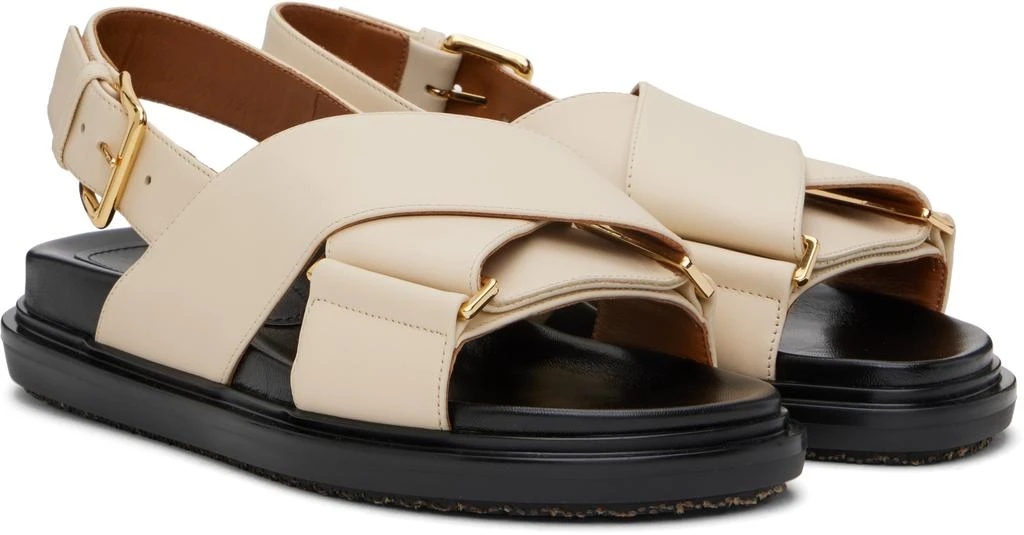 Marni Off-White Leather Fussbett Sandals 4