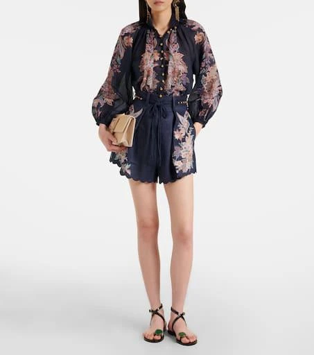 Zimmermann Rhiannon printed ramie blouse 2