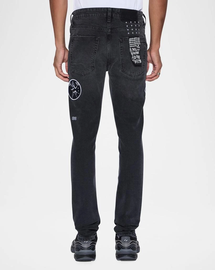 Ksubi Men's Van Winkle Roadhouse Black Patched Skinny Jeans 2